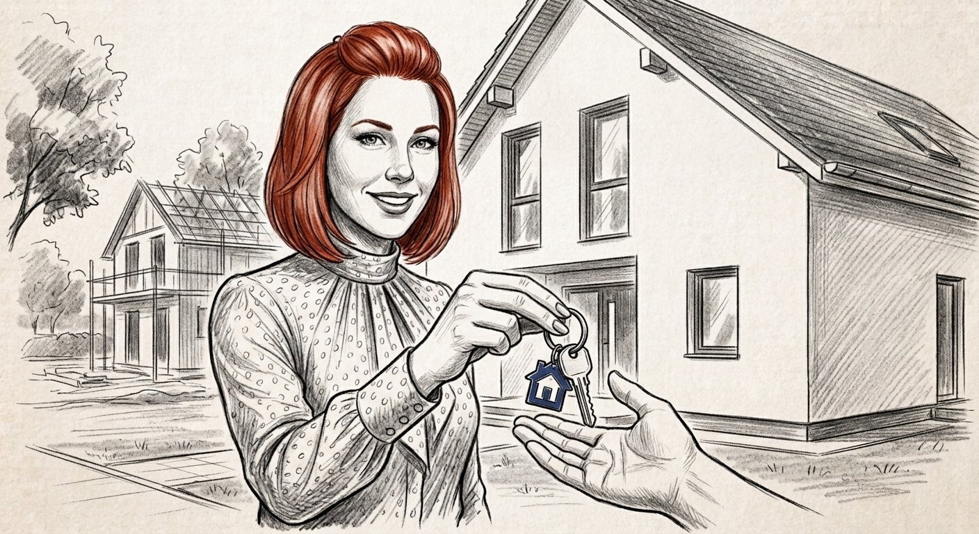 Jeannette Bottlang übergibt die Schlüssel an neue Mieter (Illustration)